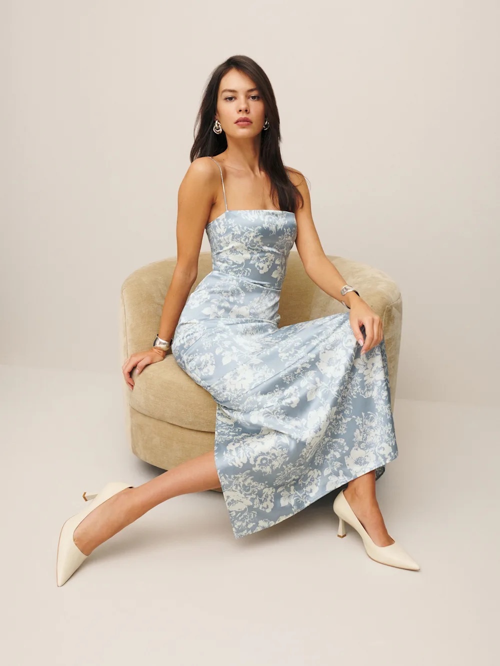 Reformation Frankie Silk Dress